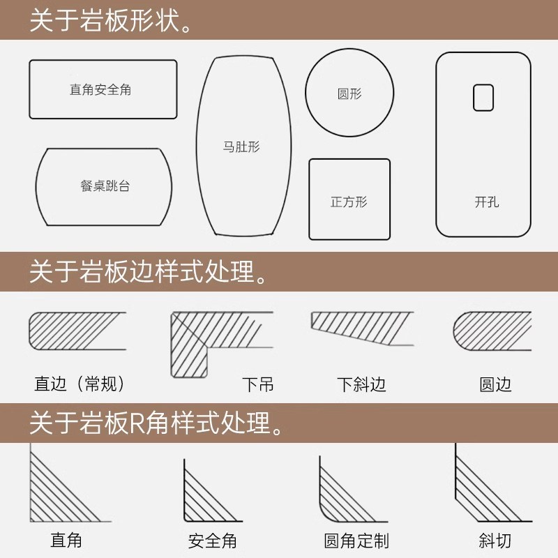 岩板台面定制大理石材茶几桌面定做厨房餐桌餐柜V电视柜面板订制 - 图1