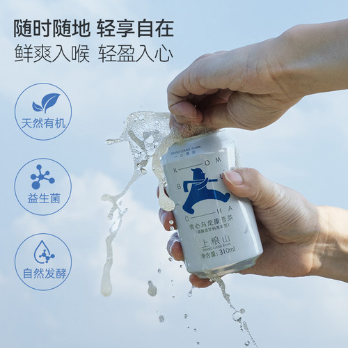 【2罐尝鲜】上粮山青心乌龙康普茶 气泡发酵益生菌碳酸茶饮 - 图2