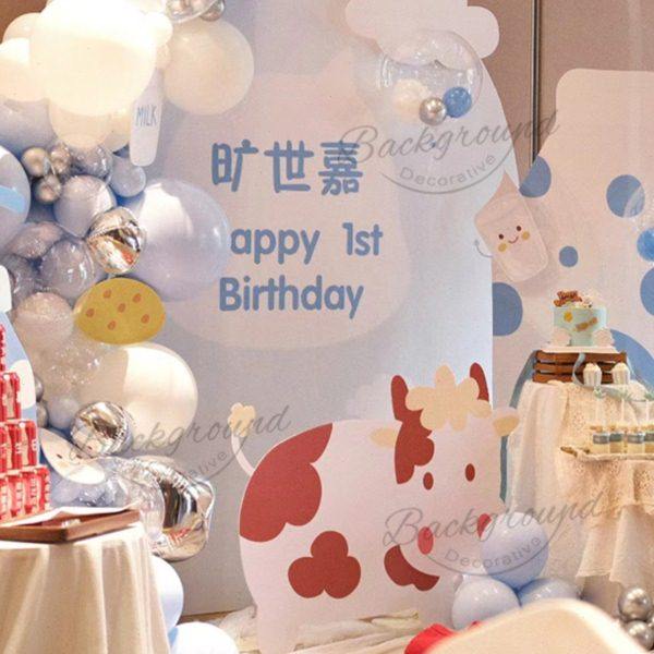 【牛】年宝宝生日布景kt板萌牛百日周岁装饰背景满月宴拍照气球,淘宝优惠券,粉丝福利购,淘宝优惠卷