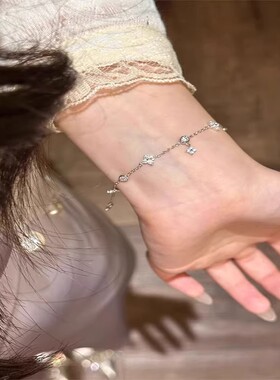 S925纯银四叶花手链轻奢冷淡风