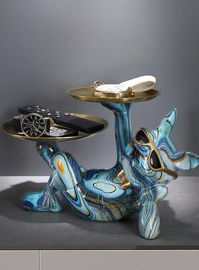 法入斗犬匙收511-1S钥纳玄彩色潮居流摆件托盘家客厅乔迁户鞋柜装