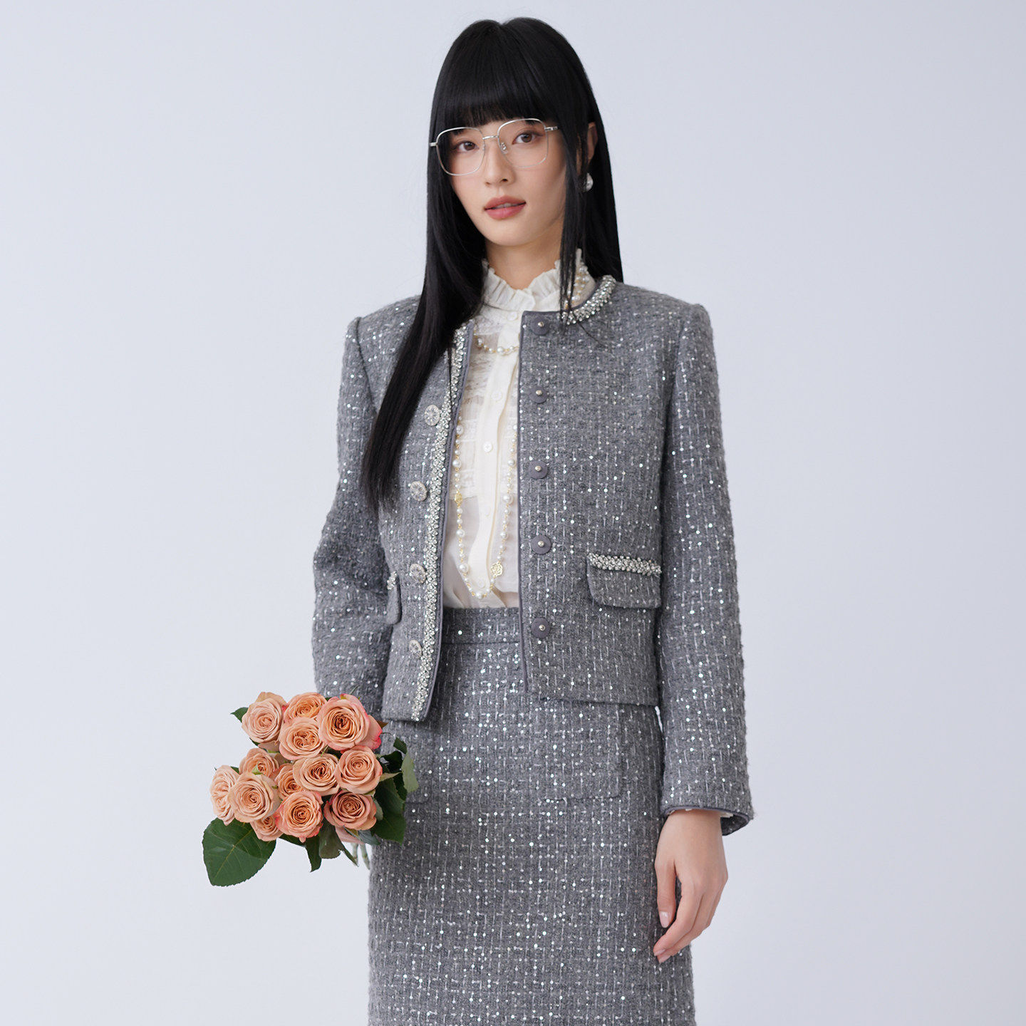 蜜澳长袖衬衫2026春女小香风显瘦气质显瘦小个子衬衣时尚百搭,淘宝优惠券,粉丝福利购,淘宝优惠卷