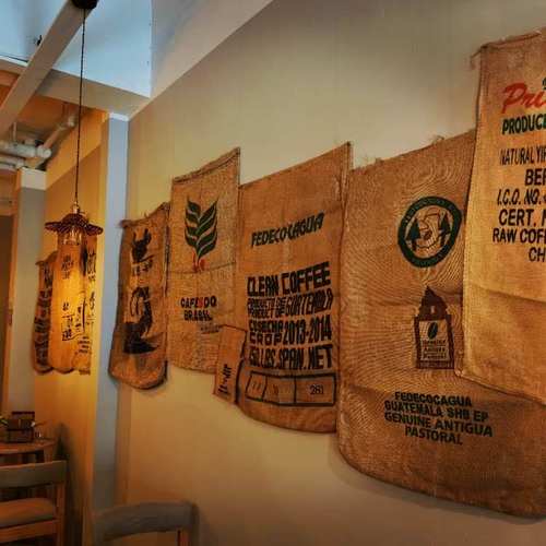 咖啡豆麻袋生豆麻包袋咖啡生豆麻袋定制民宿酒吧T吊顶装饰咖啡麻 - 图2