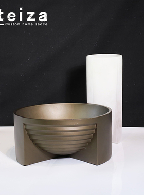 Oteibza现代轻奢树脂花器托盘摆件酒店售楼处样板房客厅桌面装饰