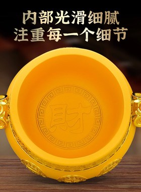 带盖子聚宝盆摆件有盖招财元宝实用客G厅玄关装饰品存钱罐八方来