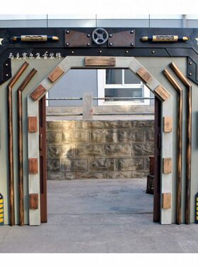 铁艺复古科幻太空门工业风大门酒吧餐厅个性创意对开门定制网红门