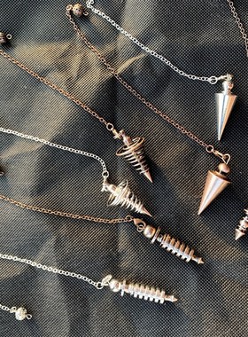 镂空金属灵摆黄铜灵摆p能量聚集螺旋仿古铜欧美冥想挂坠包邮送链