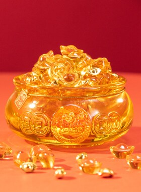 朱炳仁铜日富一日聚宝盆桌面装饰玄学小摆件开业礼物玄关乔迁送礼