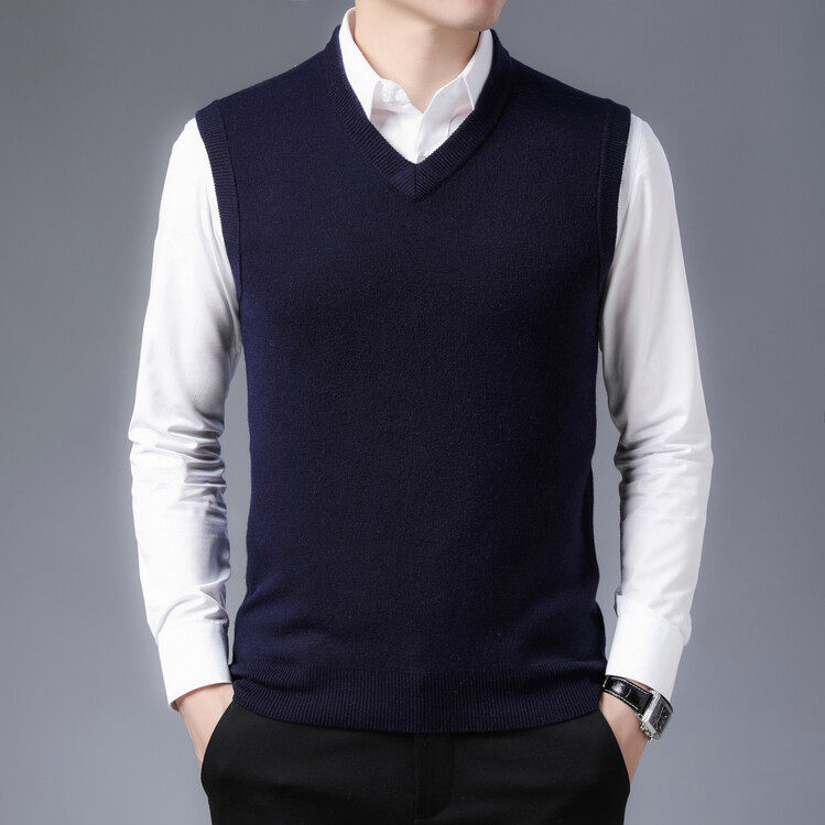 中老年商务羊毛衫背心男士经典款V领马甲冬季内搭外穿爸爸装背心,淘宝优惠券,粉丝福利购,淘宝优惠卷