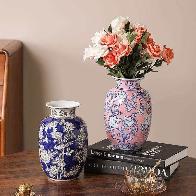 新中式青花瓷花瓶水培陶瓷装饰瓶轻奢客厅餐桌陶瓷花瓶摆件,淘宝优惠券,粉丝福利购,淘宝优惠卷