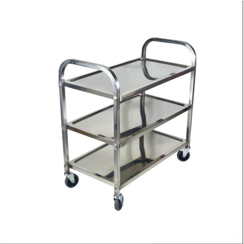 不锈钢手推餐车食堂盛菜餐车加厚护栏静音推车拉货搬运移动车,淘宝优惠券,粉丝福利购,淘宝优惠卷