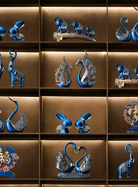 现代轻奢客厅玄关酒柜电视柜天鹅摆件家居装饰品创意象摆设工艺品