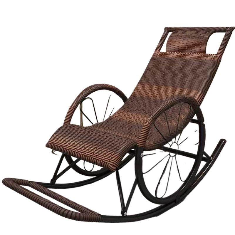夏季环保仿藤躺椅成人户外阳台可坐摇摇椅老人躺椅躺金属铁框架,淘宝优惠券,粉丝福利购,淘宝优惠卷