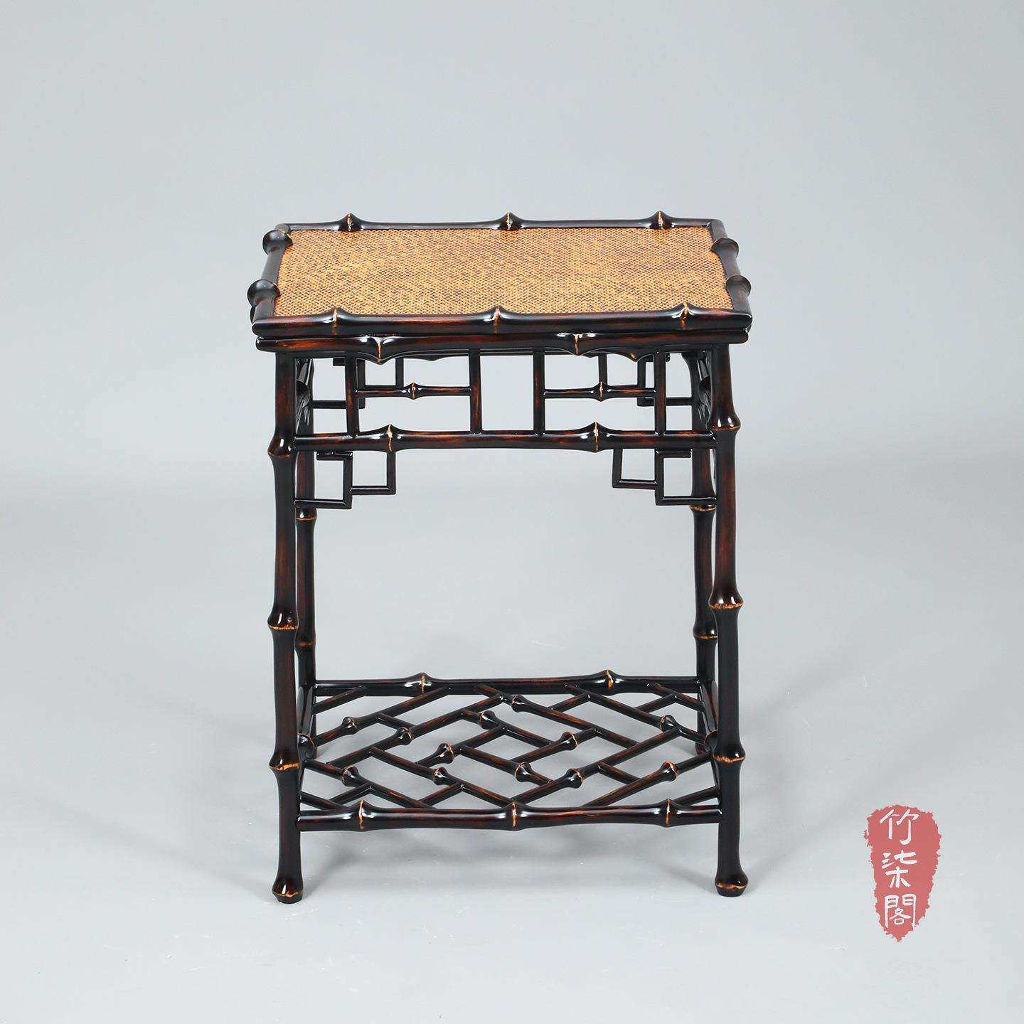 茶几边几大漆筇竹家具竹编泡茶台茶桌茶空间花几方几方桌边几角几,淘宝优惠券,粉丝福利购,淘宝优惠卷