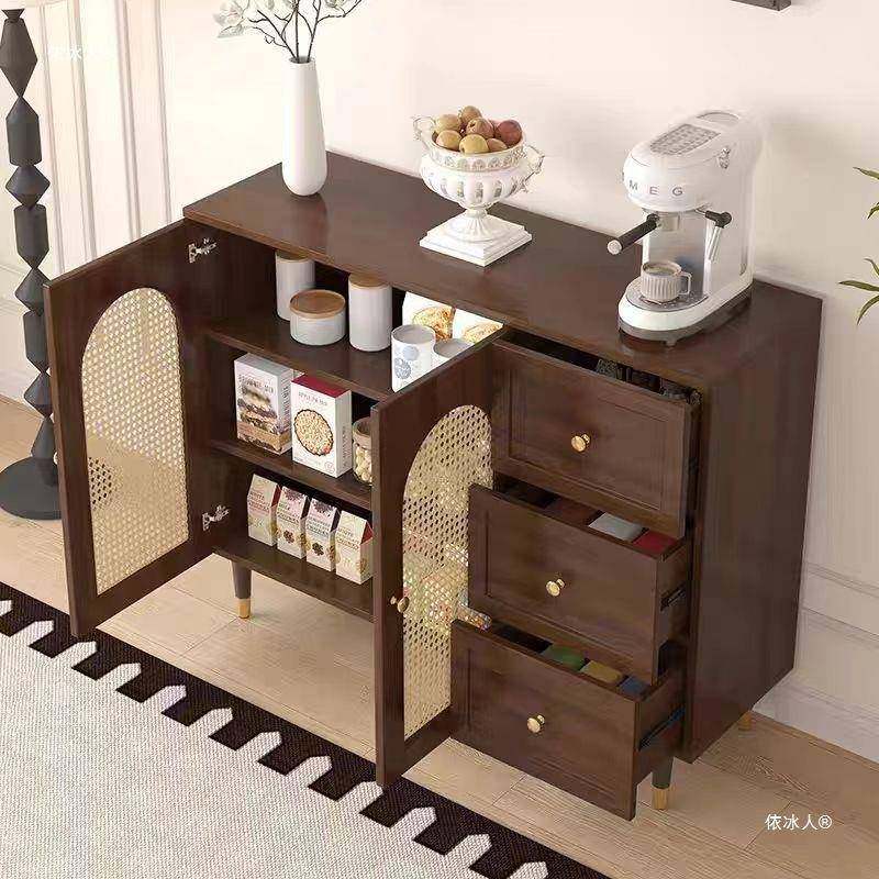 餐边柜中柜古风子新中式柜藤编美收无品牌/纳柜抽屉式客厅多层橱,淘宝优惠券,粉丝福利购,淘宝优惠卷