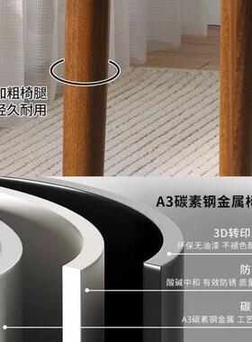餐椅家用北欧靠背凳子书桌现代简约卧室女轻奢仿实木铁艺牛角椅子