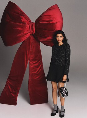 圣诞节蝴蝶结网红打卡布景新年商场冬天摆件橱窗装饰拍照道具红色