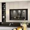 Stainless steel TV niche customized 85-inch 100-inch living room internet celebrity simple storage embedded metal wall cabinet