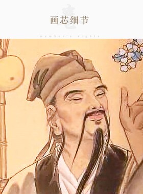 张伯端人物画像 紫阳真人复古装饰画 绢布卷轴挂画可来图定制订做