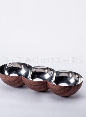 金筒层塔烛台样直D-T22BJ3板间售楼处桌面木纹理意不锈钢创水壶果