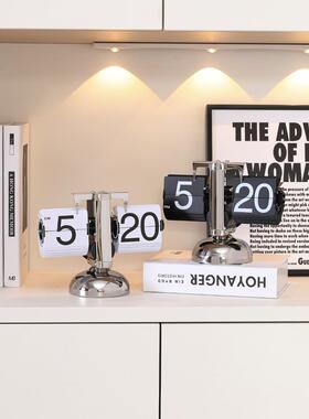 时钟日摆办公室电脑历桌电房客厅玄件关装竞饰品软装感F7676S78小