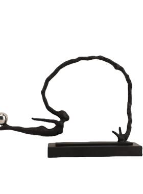 新饰中复古简约黑色金属人2441物件样板间办摆公室客式厅卧室家居