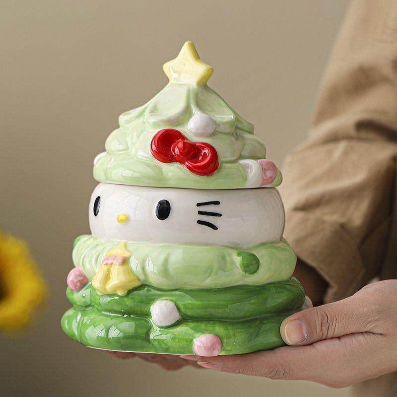 轻奢风圣诞HelloKitty储物罐陶瓷可爱收纳盒桌面摆件糖果罐少女心,淘宝优惠券,粉丝福利购,淘宝优惠卷