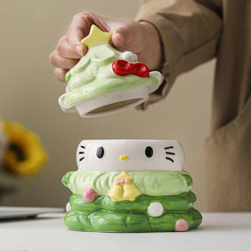轻奢风圣诞HelloKitty储物罐陶瓷可爱收纳盒桌面摆件糖果罐少女心,淘宝优惠券,粉丝福利购,淘宝优惠卷