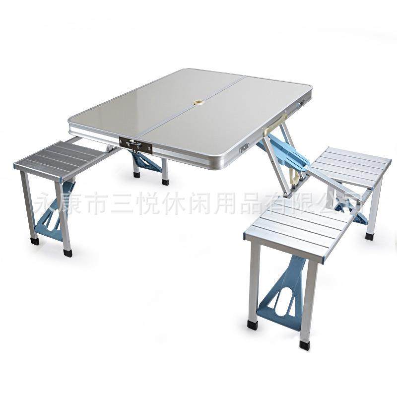 户外野营防潮折叠桌椅铝合金联连体桌子野餐桌移动便携手提宣传桌,淘宝优惠券,粉丝福利购,淘宝优惠卷