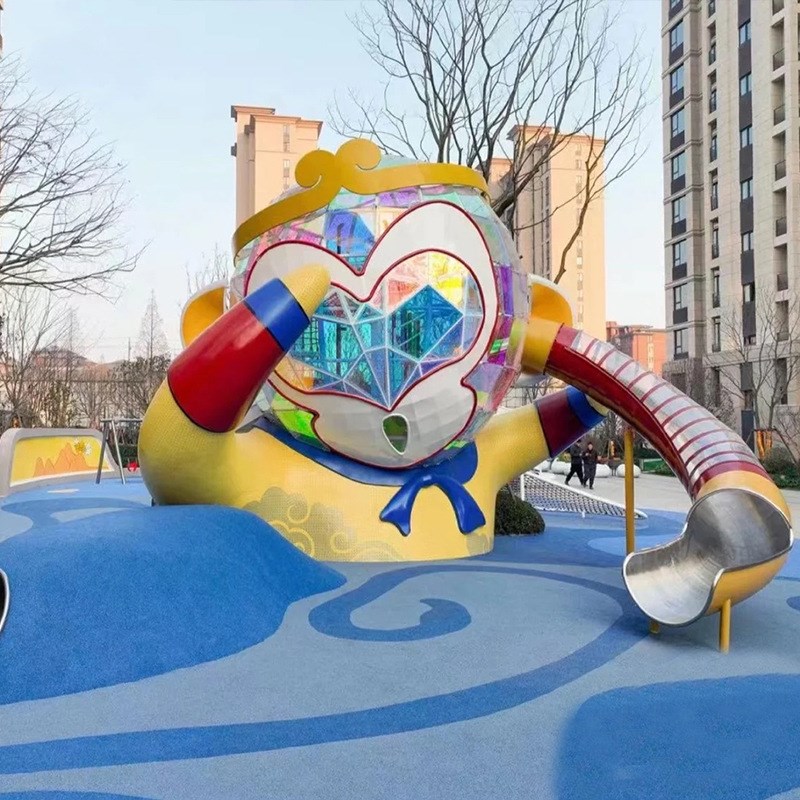 大型不锈钢滑梯小区幼儿园户外游乐设备组合无动力游乐设施厂家 - 图2