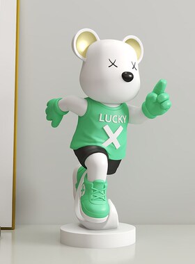 lucky熊摆件桌面装饰玄关酒柜工位可爱办公室小工艺品家居展示柜