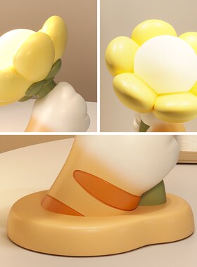 可爱猫咪郁金香小夜灯卧室床头柜桌面摆件送女生闺蜜生日礼物创意