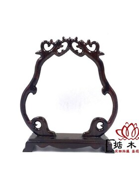 红酸枝木雕工艺品黑梓紫檀双小龙门吊玉架挂玉首饰玉佩展示架摆件