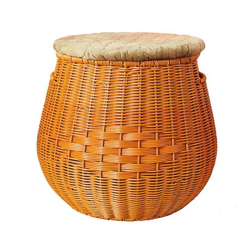 家用藤编藤椅阳台客厅小椅子榻榻米收纳坐凳单人圆形成人编织凳,淘宝优惠券,粉丝福利购,淘宝优惠卷