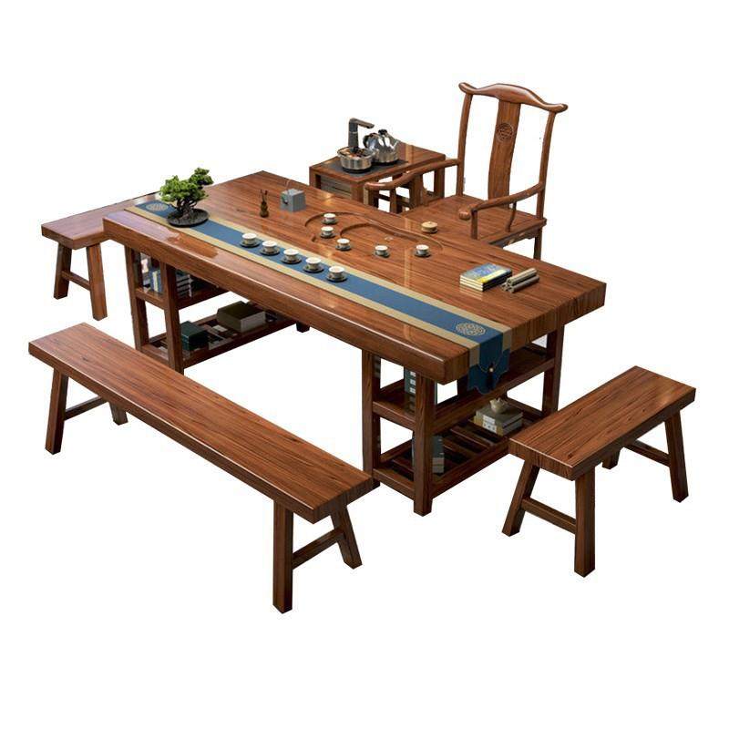 中式实木大板茶台公司家用功夫全套储物原木办公茶桌套装,淘宝优惠券,粉丝福利购,淘宝优惠卷