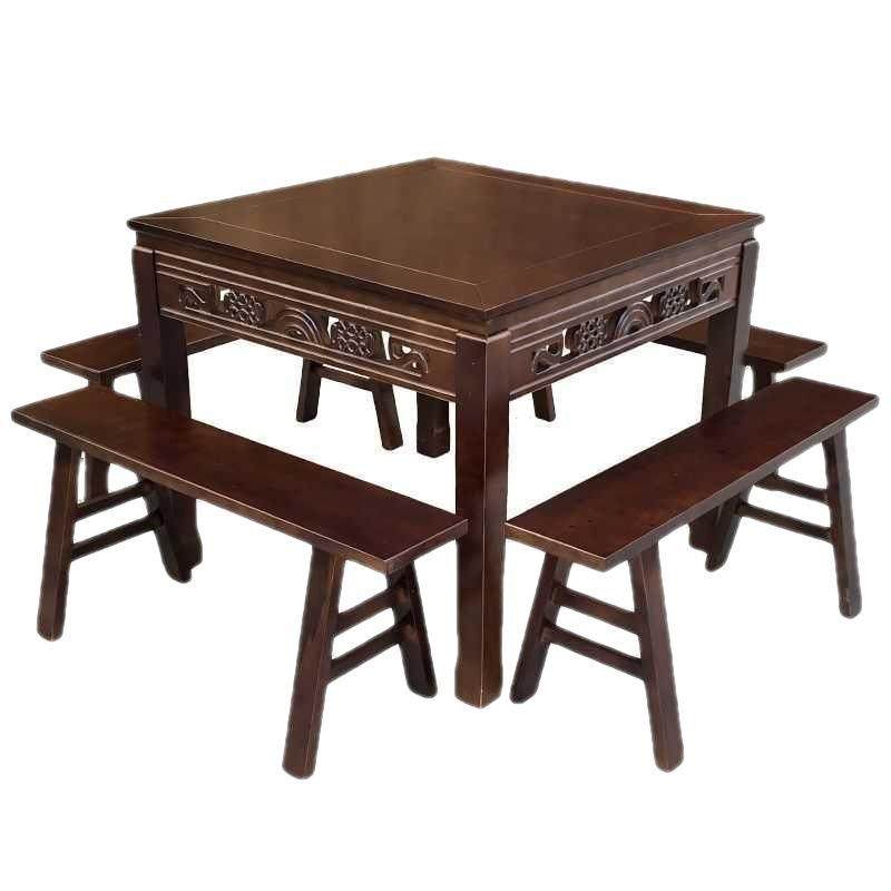 实木餐桌椅组合家用八仙桌仿古四方桌餐厅饭馆商用正方形餐桌,淘宝优惠券,粉丝福利购,淘宝优惠卷