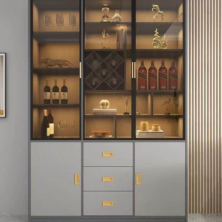 实木玄关酒柜玻璃门现代简约轻奢高档客厅小户型靠墙隔断屏风,淘宝优惠券,粉丝福利购,淘宝优惠卷