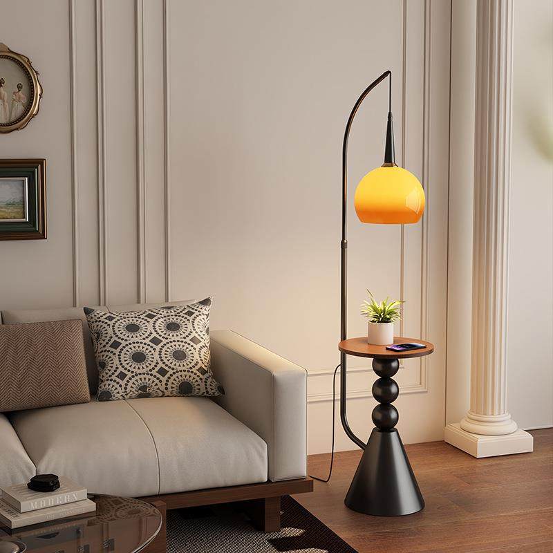 中古风床头柜立式台灯客厅沙发边置物茶几一体复古卧室柚子落地灯,淘宝优惠券,粉丝福利购,淘宝优惠卷