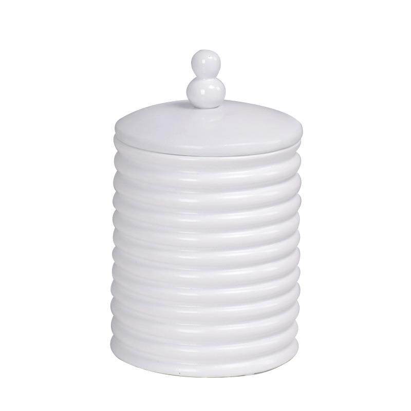 现代简约欧式轻奢螺纹黑色首饰盒收纳盒摆件样板房软装饰品储物罐,淘宝优惠券,粉丝福利购,淘宝优惠卷