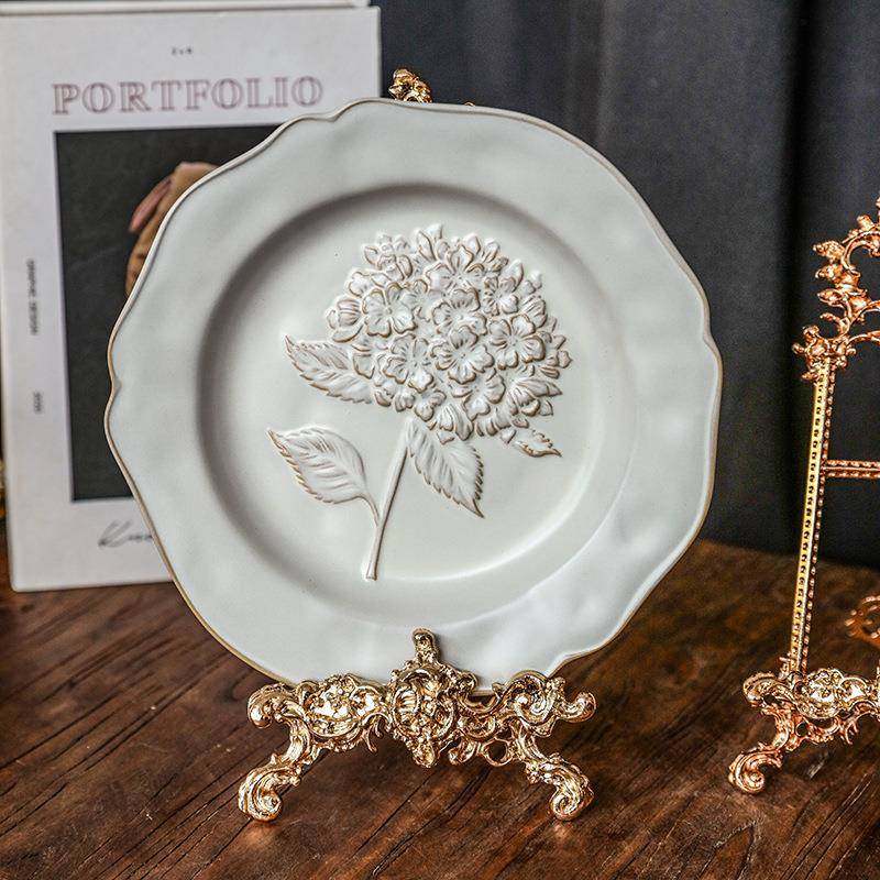 古典做旧盘架盘子支架展示架复古浮雕装饰轻奢摆件相框支架画托架,淘宝优惠券,粉丝福利购,淘宝优惠卷