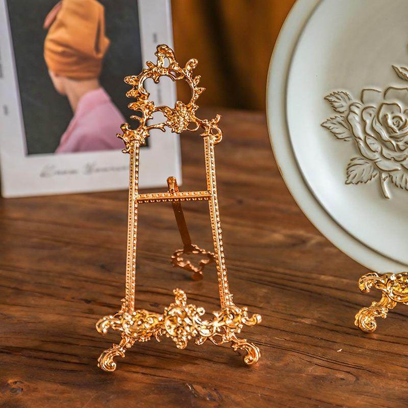 古典做旧盘架盘子支架展示架复古浮雕装饰轻奢摆件相框支架画托架,淘宝优惠券,粉丝福利购,淘宝优惠卷