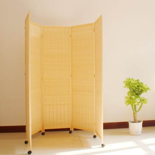 折叠屏风隔断客厅玄关折屏办公室遮挡帘实木竹编简易可移动带 - 图1