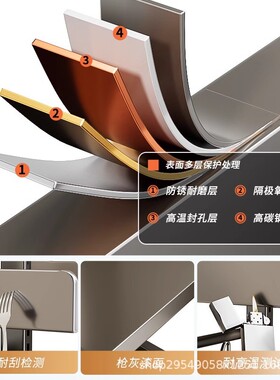 厨房分层抽拉式碗盘架锅架台面微波炉置物架烤箱多功能电器收纳架