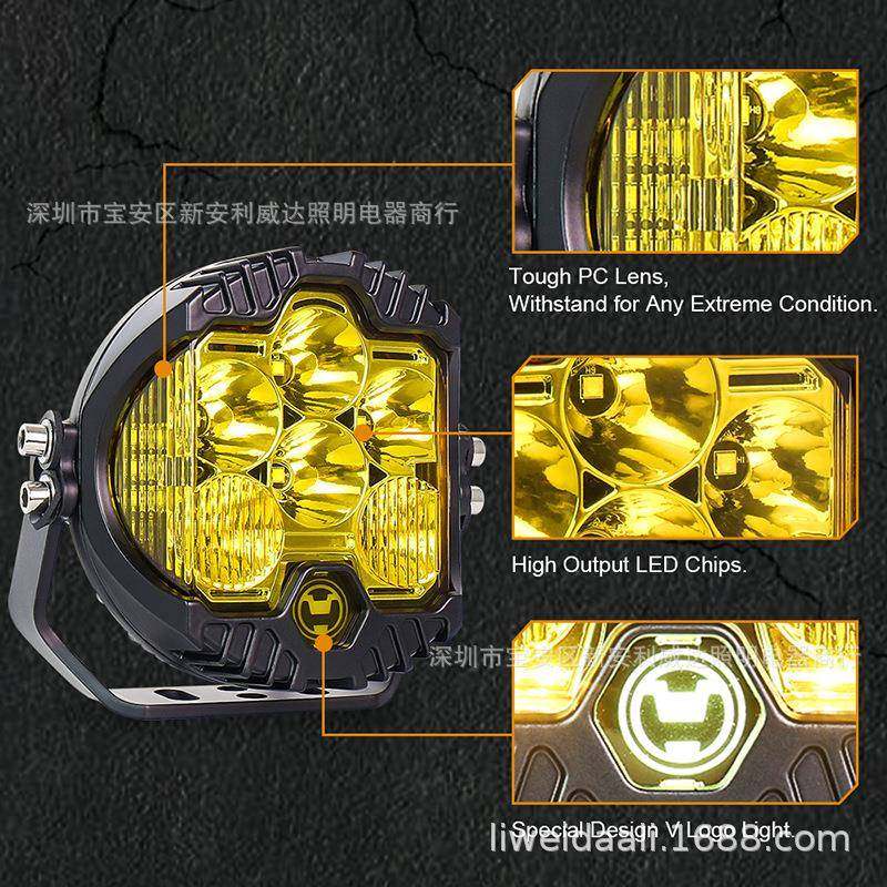 通用款新款牧马人5寸工作灯适用于任何SUV越野车辆前杠车,淘宝优惠券,粉丝福利购,淘宝优惠卷