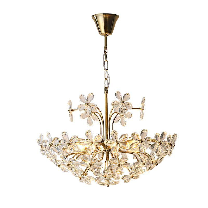 法式全铜水晶花瓣卧室吊灯复古浪漫灯轻奢餐厅灯中古风卧室灯饰,淘宝优惠券,粉丝福利购,淘宝优惠卷