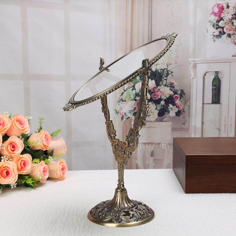 厂家头LRP欧式复古源化镜妆镜梳妆镜园金属台式田梳妆复古双面梳,淘宝优惠券,粉丝福利购,淘宝优惠卷