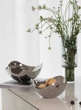 北欧轻奢不盘锈客钢高档轻奢水果盘果盘摆果家用厅茶几乔迁新居装