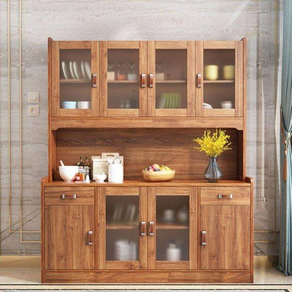 碗柜厨房柜餐边柜酒柜简约现代客厅边柜实木色储物柜备餐柜茶水柜,淘宝优惠券,粉丝福利购,淘宝优惠卷