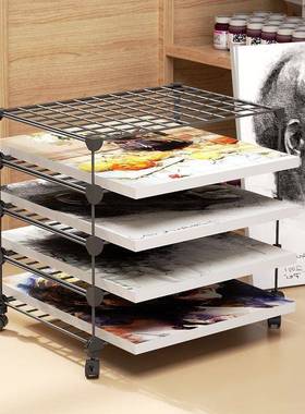 桌下画室书架架美工剪纸架可移动分类整理画纸置物架卡纸教室学生