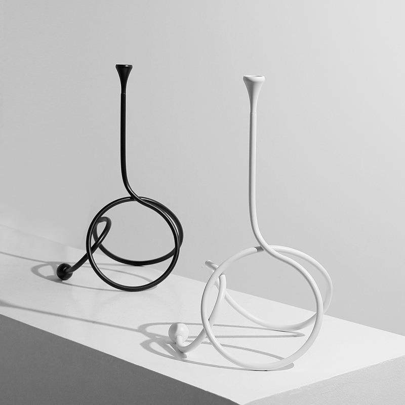 北欧蜡烛台样板间创意线条缠绕摆件客厅餐桌高级氛围艺术软装饰品,淘宝优惠券,粉丝福利购,淘宝优惠卷